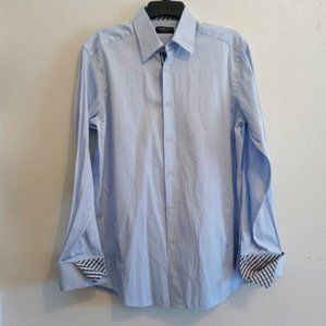 DOMANI Blue Label Dress Shirt Sz 15.5 Light Blue